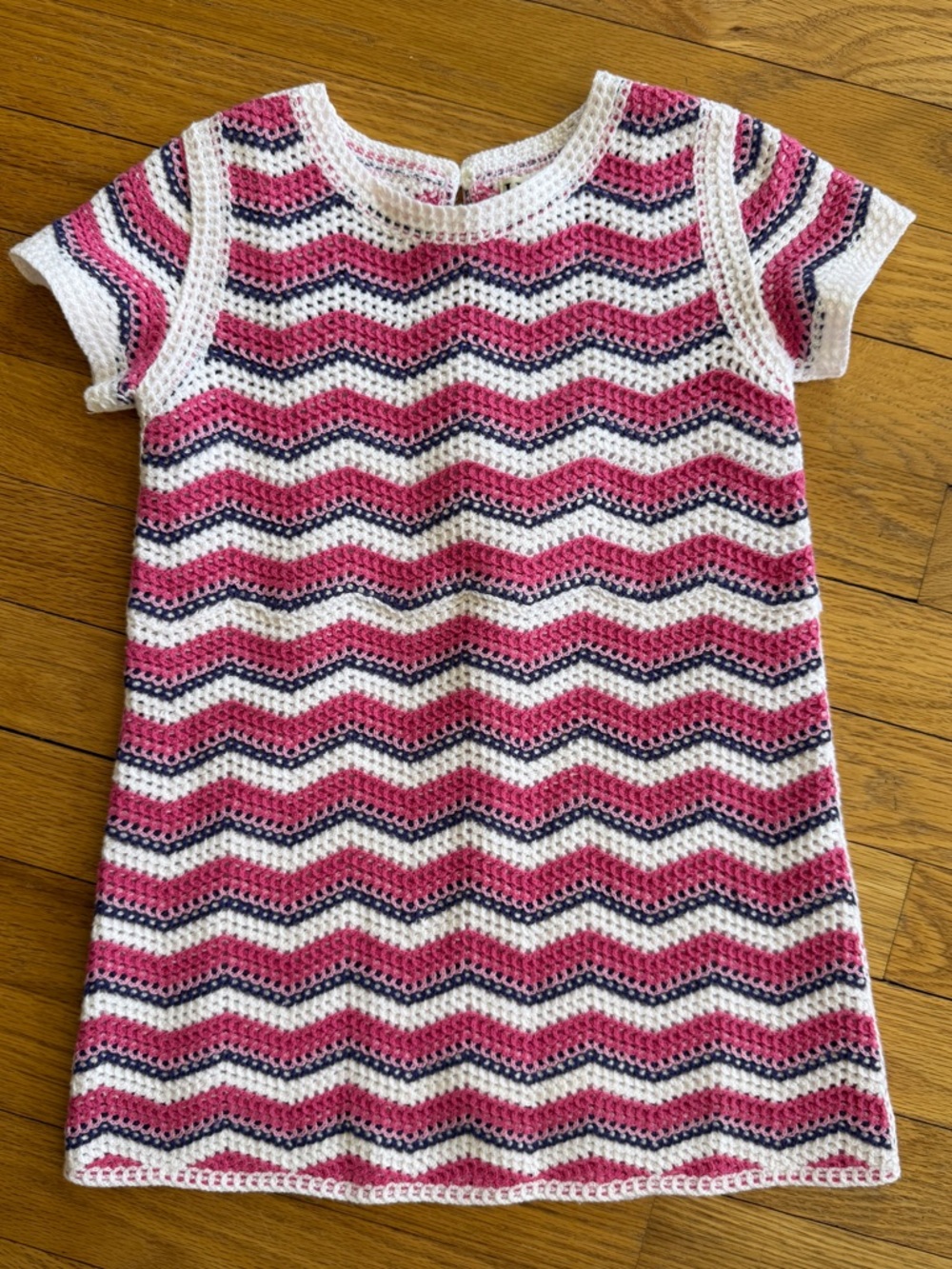 Hatley Girls Rose Chevron T-shirt Dress ~ Crotched Pink, Purple, White Size 3T
